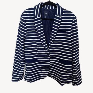 GAP Sz 16 Striped Navy&White Striped Jacket.
